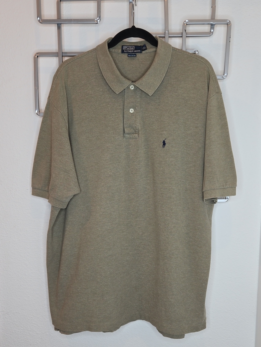 Men's Polo By Ralph Lauren Short-Sleeve Tan Collared Shirt Size XXL